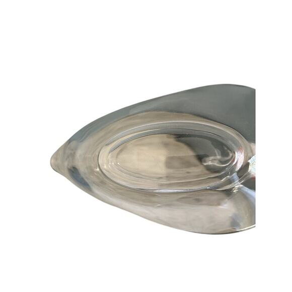 Vintage Swan Tiffin Duncan Miller 1950s Clear Glass Soap Dish Candy Bowl Beach - Picture 14 of 16